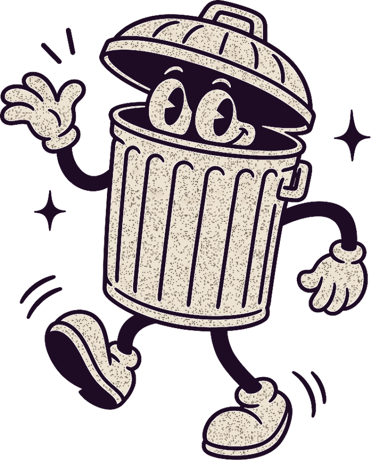 A dancing bin